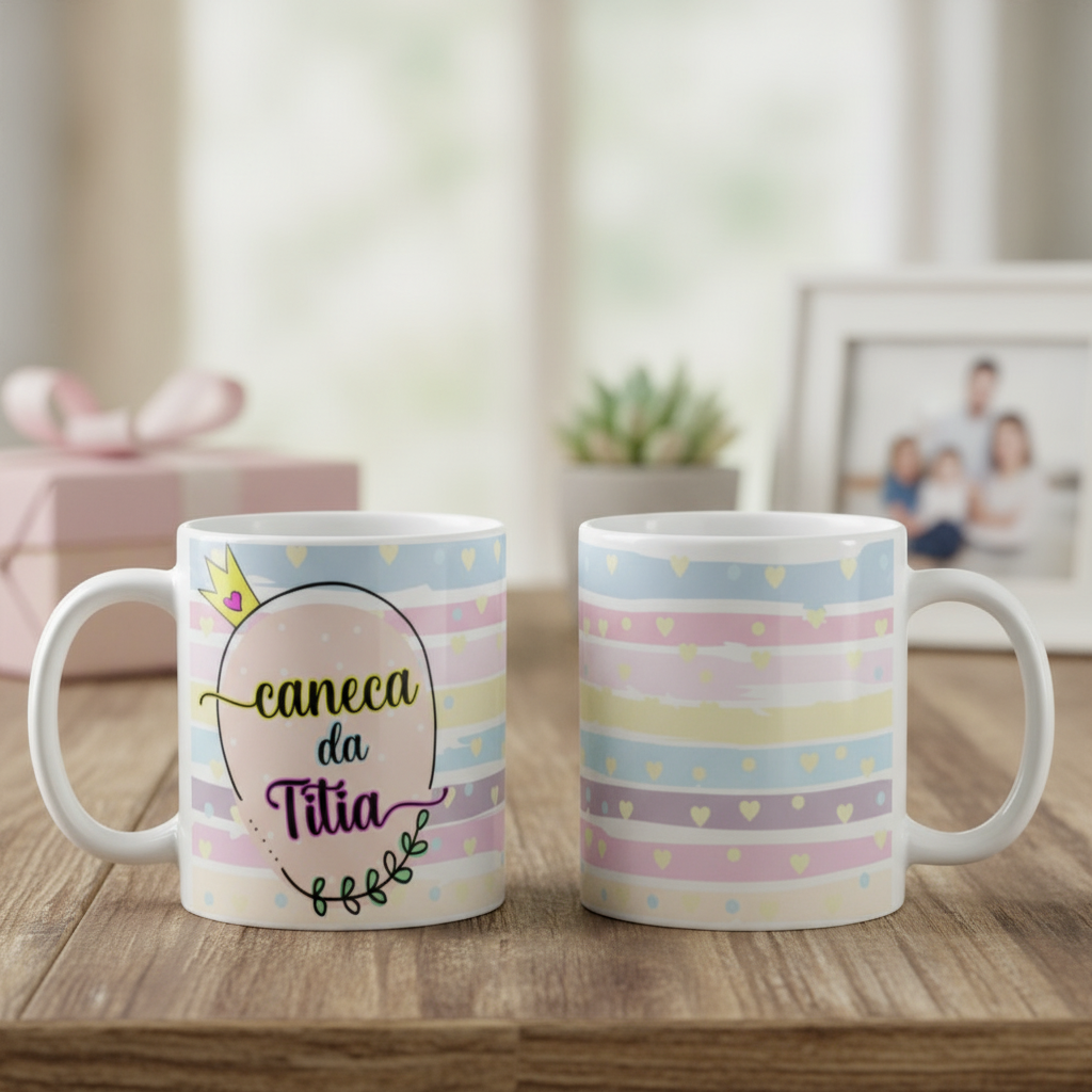 Caneca da Titia Presente Especial para a Tia Pronta Entrega - Família (Tia)