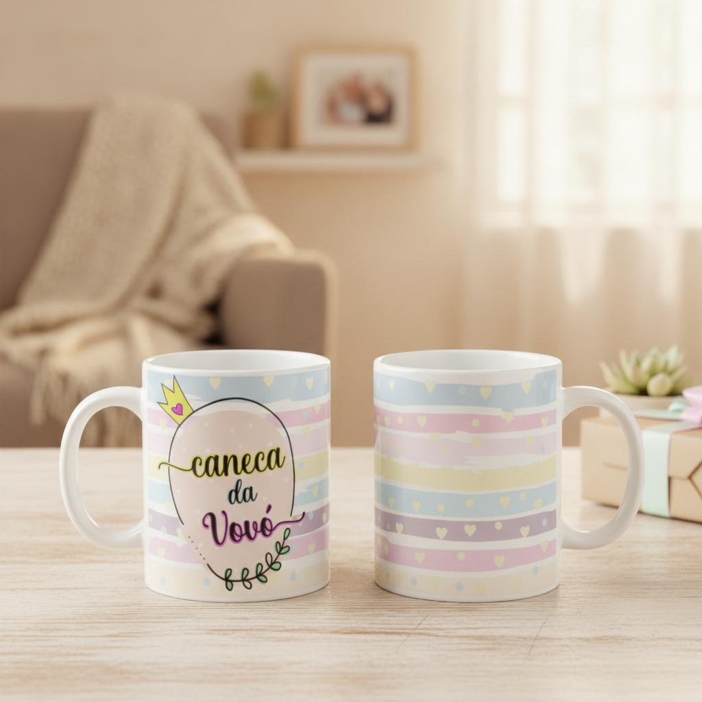Caneca da Vovó Presente Especial para a Avó Pronta Entrega - Família (Avó/Avô)
