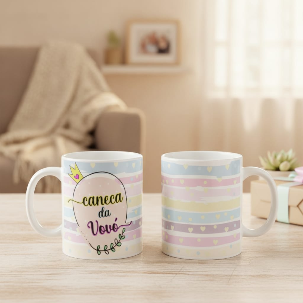 Caneca da Vovó Presente Especial para a Avó Pronta Entrega - Família (Avó/Avô)