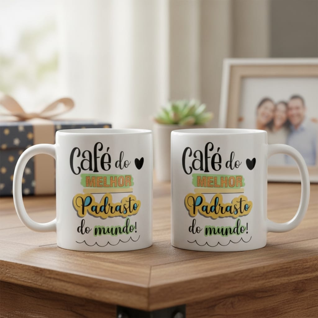 Caneca de Café Personalizada Presente Padrasto Dia dos Pais - Família (Padrasto)
