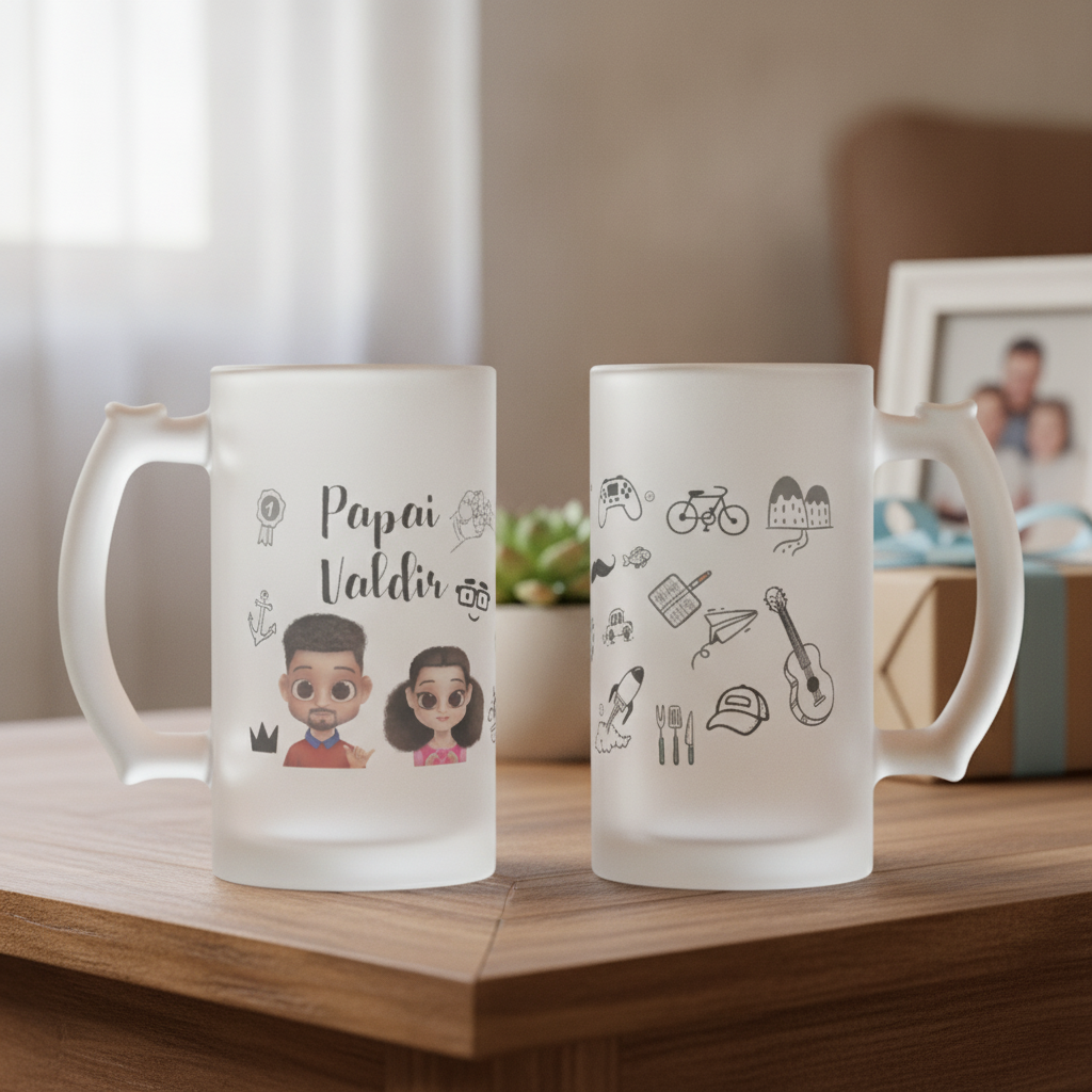 Caneca de Cerveja Chopp Pai Presente Criativo Papai Pais - Família (Pai)