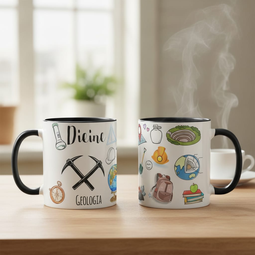 Caneca de Geologia Presente Geólogo Personalizado com o Nome - Profissões (Geólogo(a))
