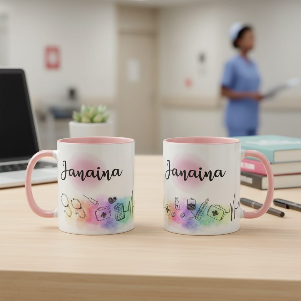 Caneca de Homenagem às Enfermeiras Presente pela Dedicação - Profissões (Enfermeiro(a))