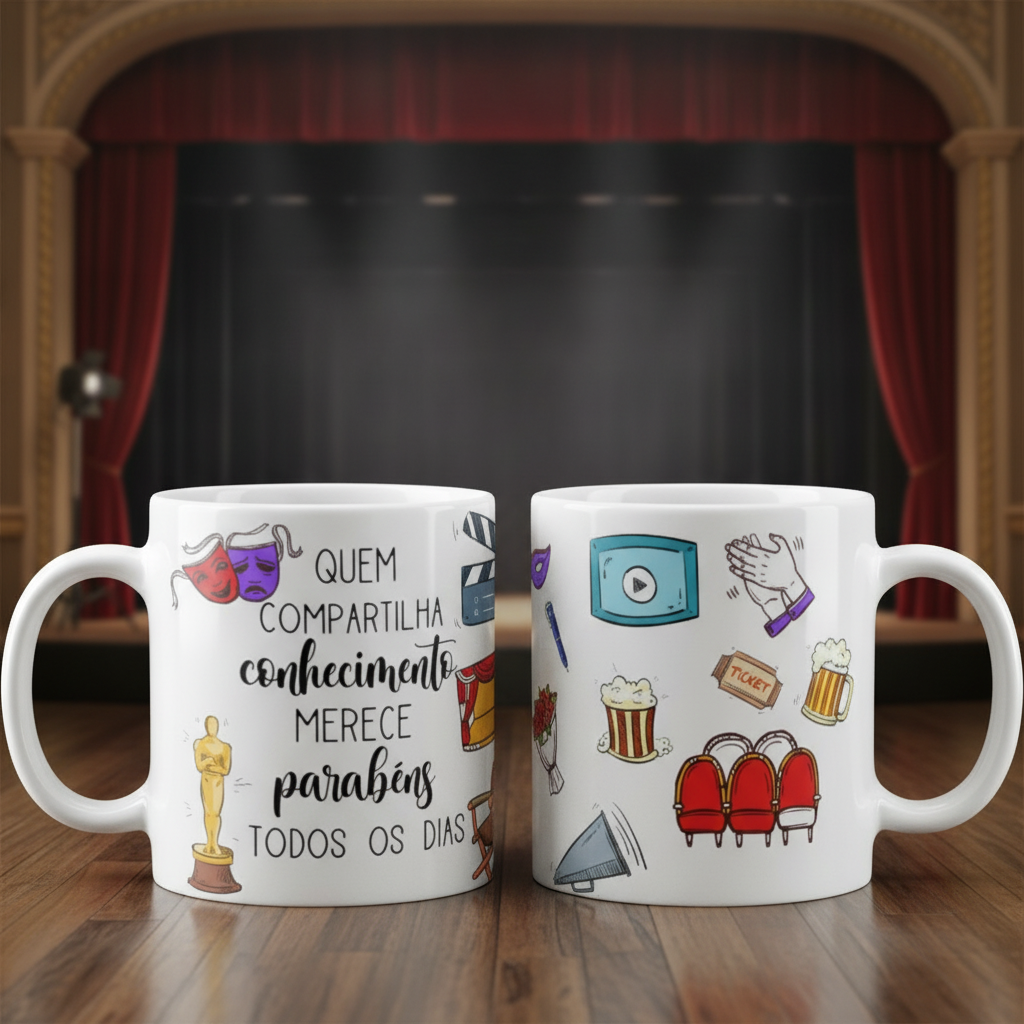 Caneca de Presente Dia dos Professores Professora de Teatro - Dia dos Professores (Professor(a))