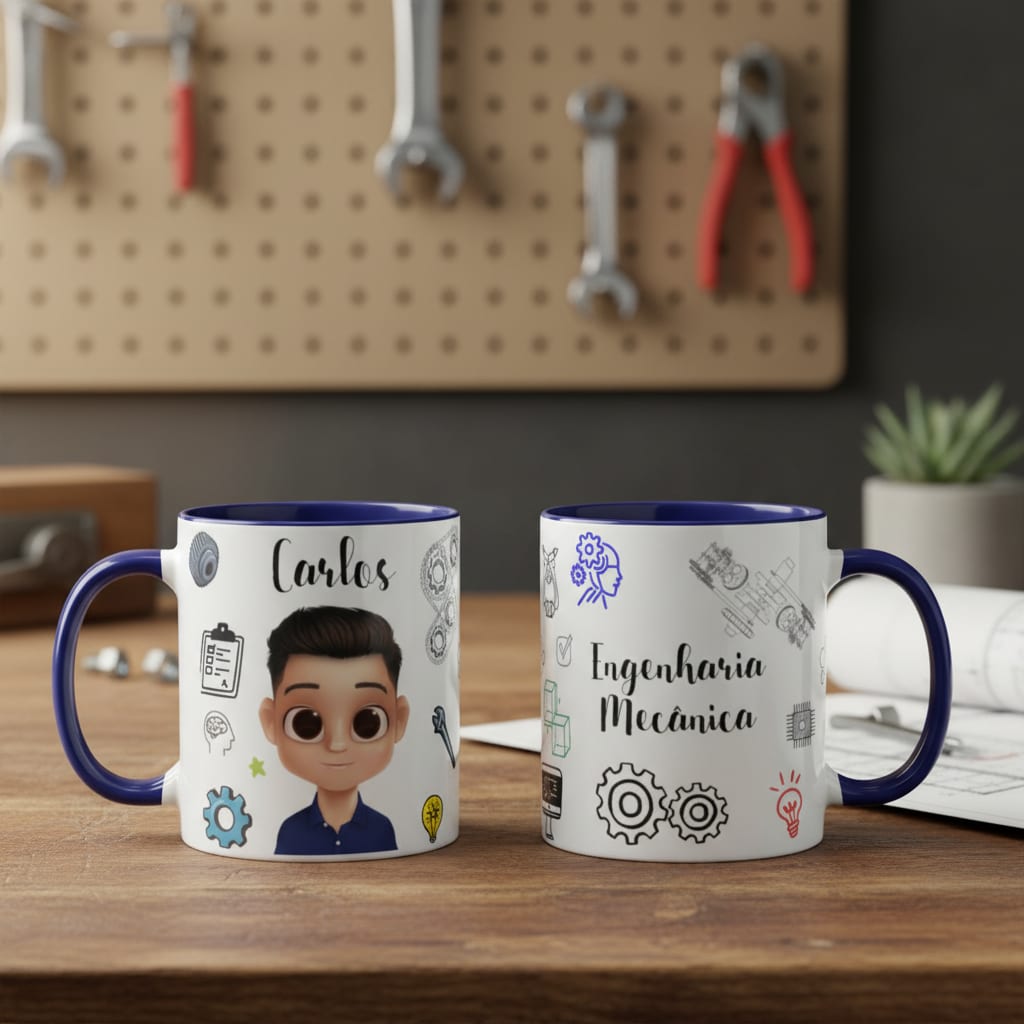 Caneca de Presente Engenheiro Profissão Engenharia Mecânica - Profissões (Engenheiro(a) Mecânico(a))