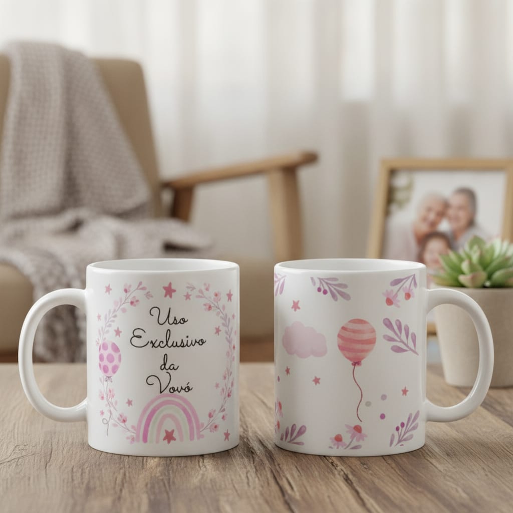 Caneca Delicada Presente Especial Uso Exclusivo da Vovó - Família (Avó)