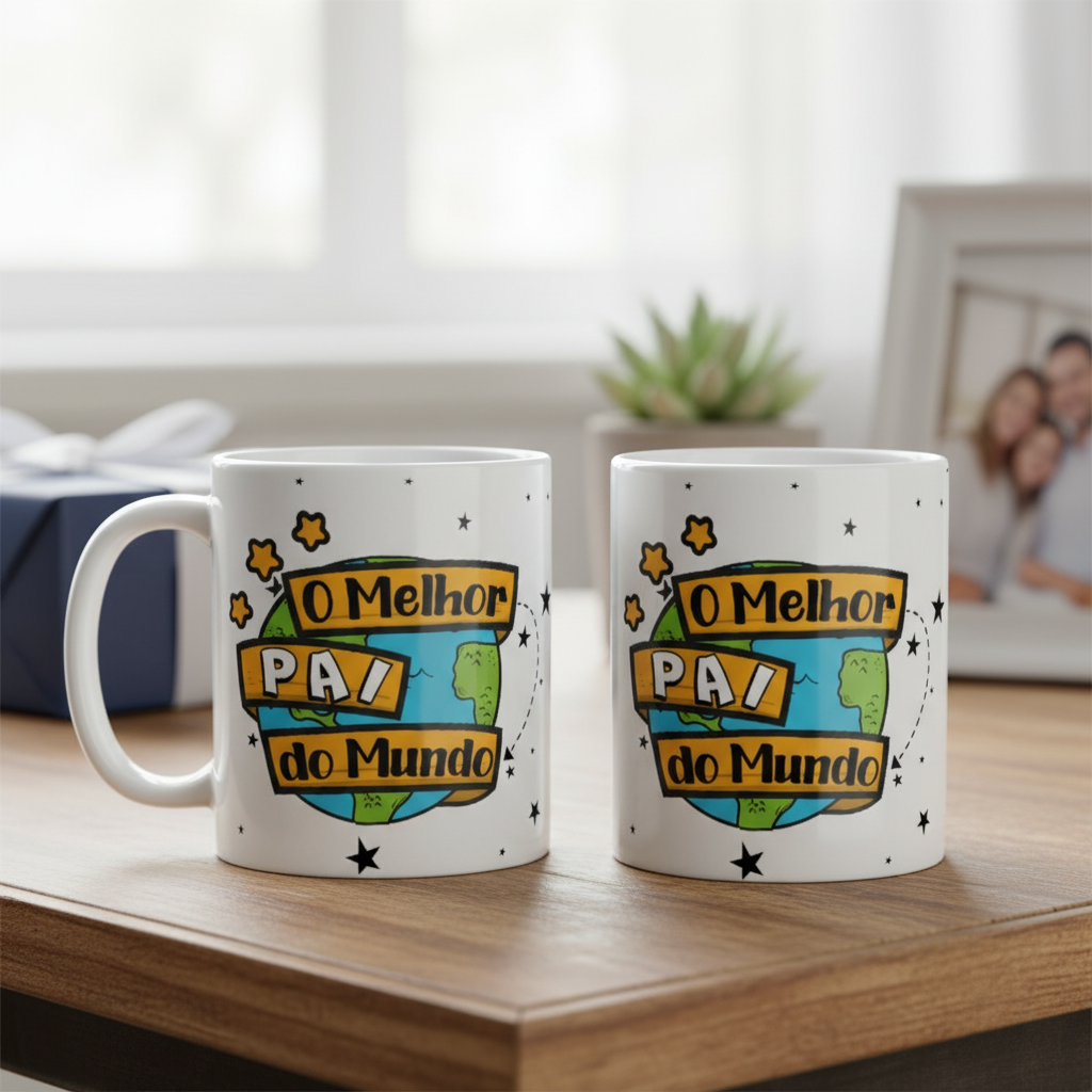 Caneca Dia dos Pais Presente Especial Melhor Pai do Mundo - Família (Pai)