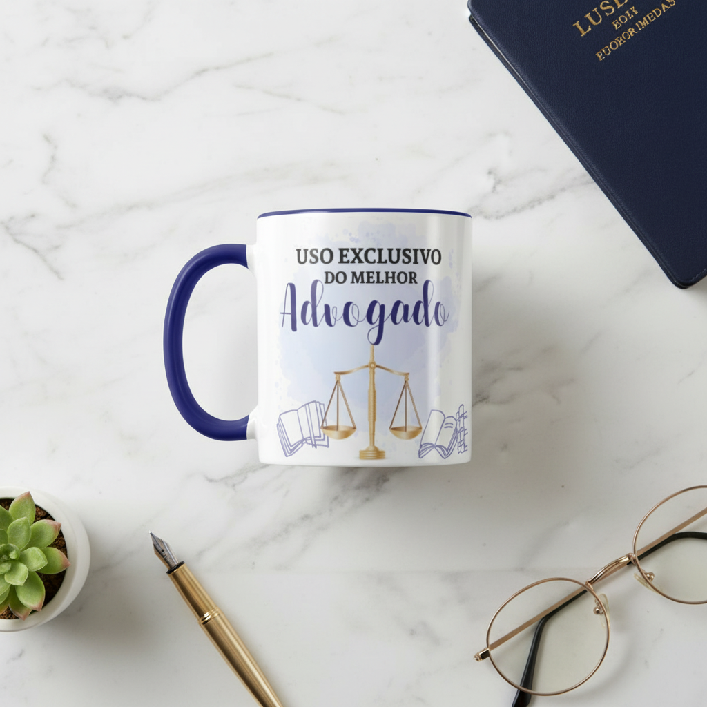 Caneca Direito Presente Profissão Melhor Advogado Especial