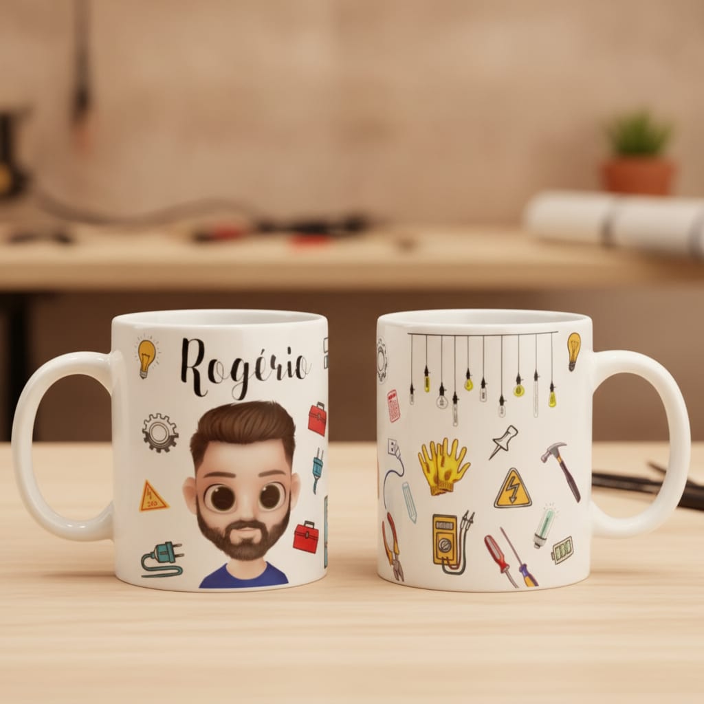 Caneca Elétrica Profissão Presente Criativo para Eletricista - Profissões (Eletricista)