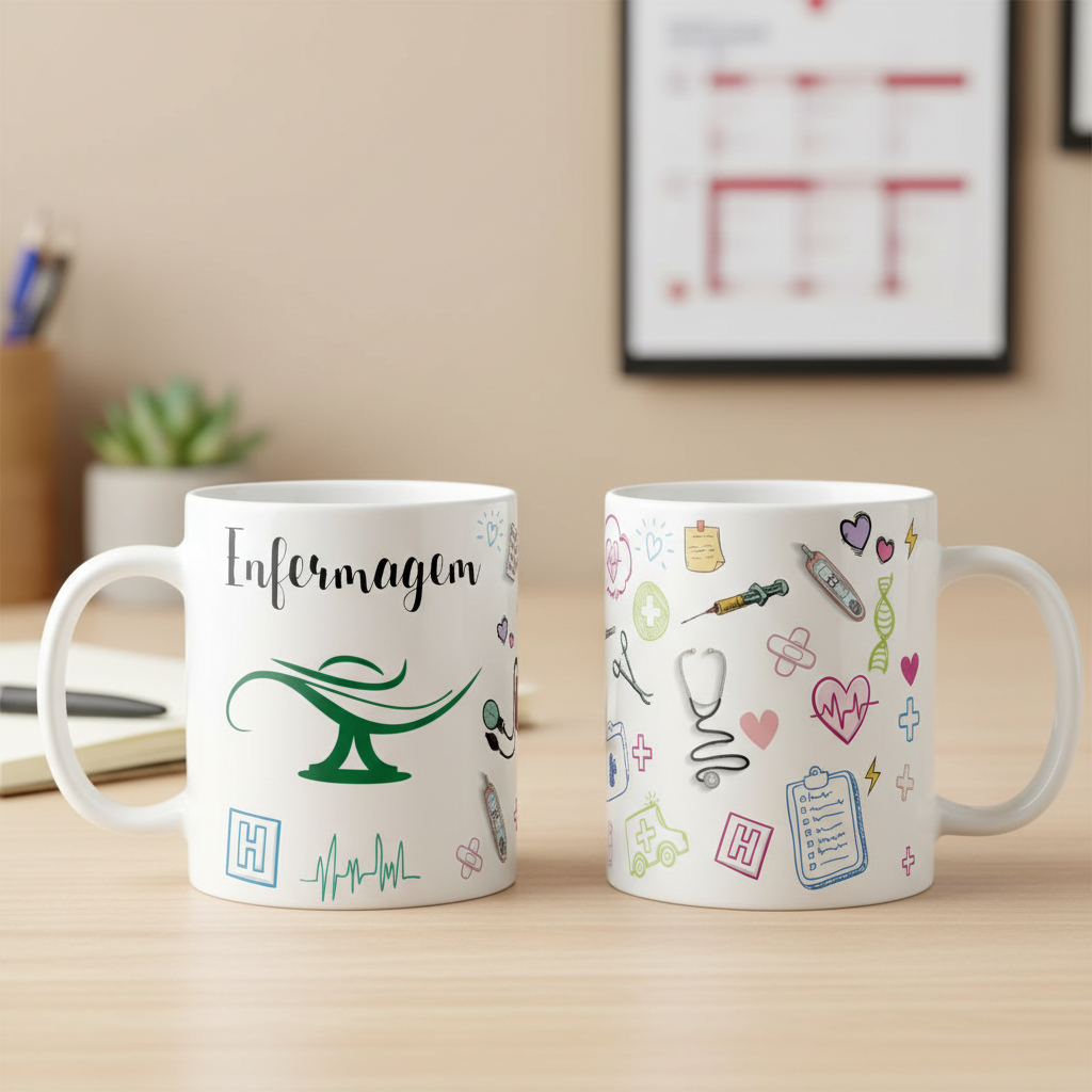 Caneca Enfermagem Presente Criativo Hospital Enfermeiros - Profissões (Enfermeiro(a))