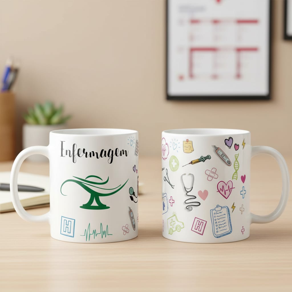Caneca Enfermagem Presente Criativo Hospital Enfermeiros - Profissões (Enfermeiro(a))