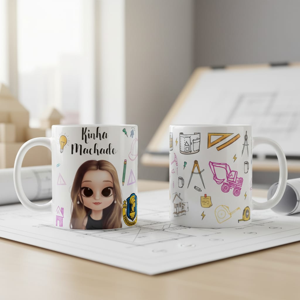 Caneca Engenheira Presente Profissão de Engenharia Civil - Profissões (Engenheiro(a))