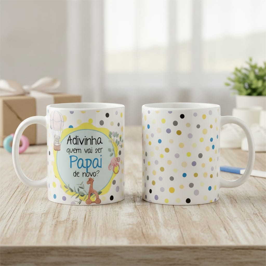 Caneca Especial Surpresa Revelar Nova Gravidez Família Pai - Anúncio de Gravidez (Pai)