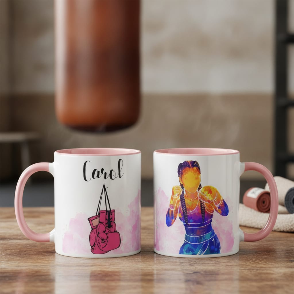 Caneca Esporte Boxe Feminina Presente Personalizada Com Nome - Hobbies (Luta)