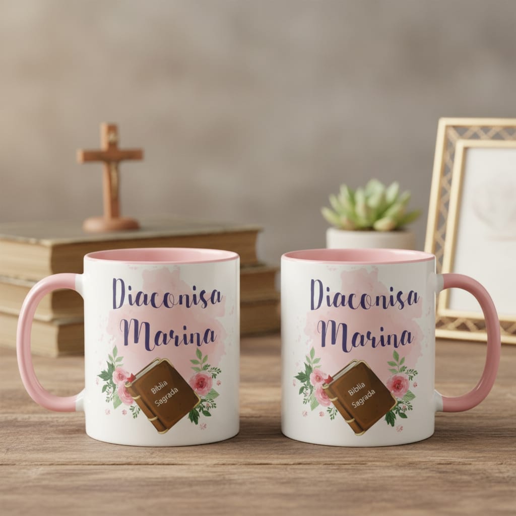 Caneca Evangélica Personalizada Presente com Nome Mulher - Religioso (Pastora)