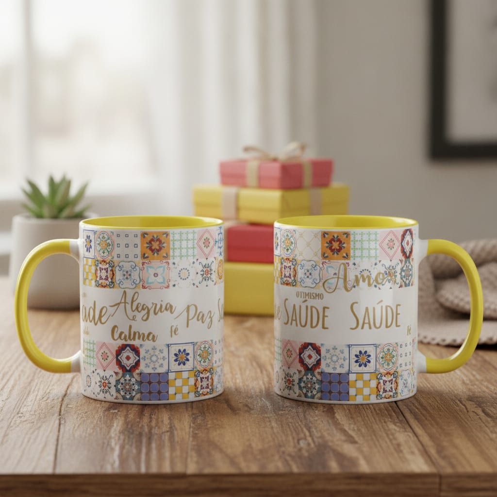 Caneca Felicidade Presente Feminino Amigas e Família - Outros (Amizade)
