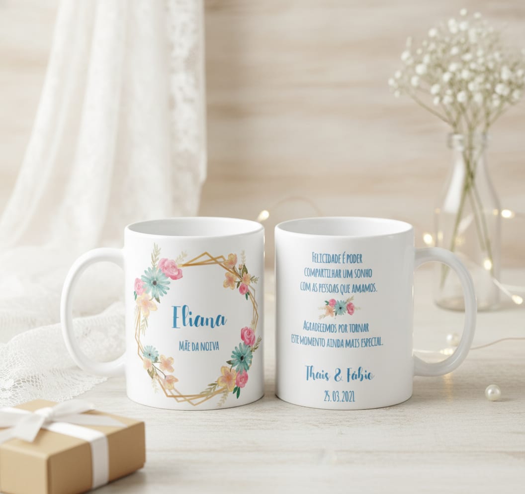 Caneca Femina Presente Casamento Familia Mãe Noiva - Casamento (Noiva/Mãe)