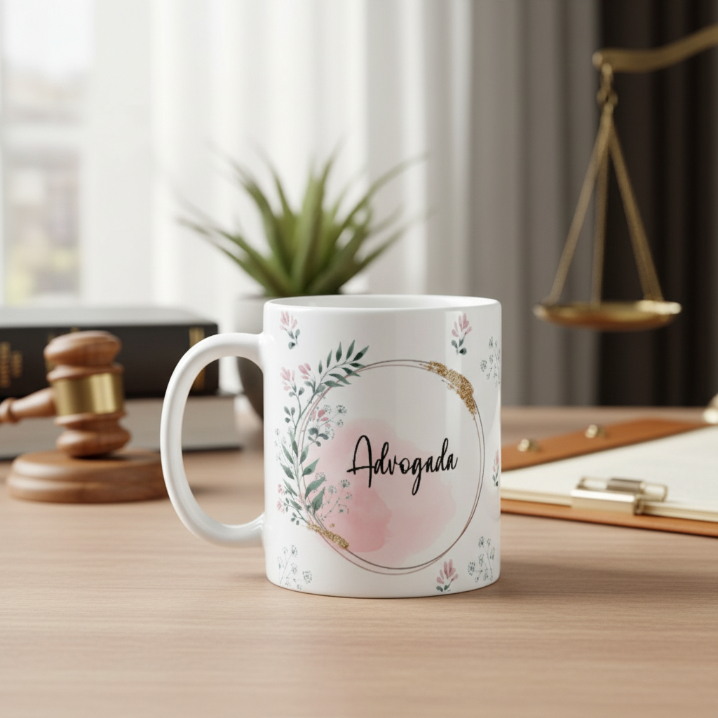 Caneca Feminina Delicada Presente Profissão Advogada - Profissões (Advogado(a))