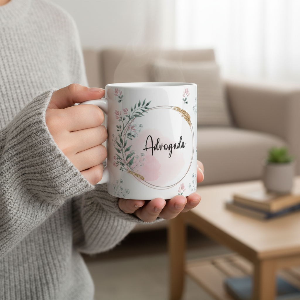 Caneca Feminina Delicada Presente Profissão Advogada