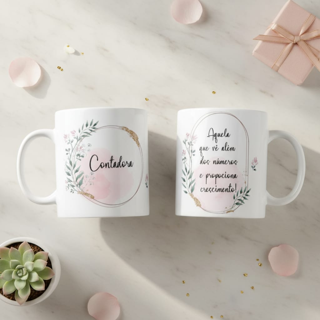 Caneca Feminina Delicada Presente Profissão Contadora - Profissões (Contador(a))