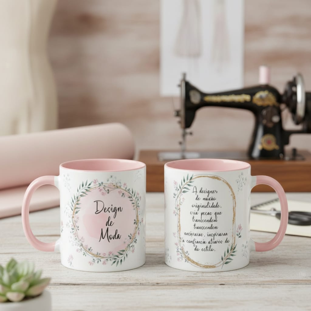 Caneca Feminina Delicada Presente Profissão Design de Moda - Profissões (Moda)