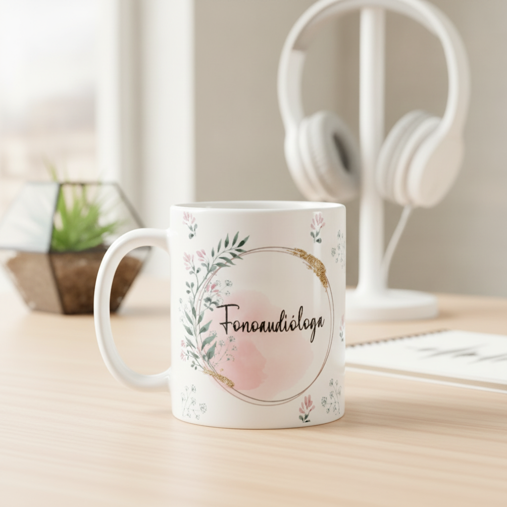 Caneca Feminina Delicada Presente Profissão Fonoaudióloga - Profissões (Fisioterapeuta)
