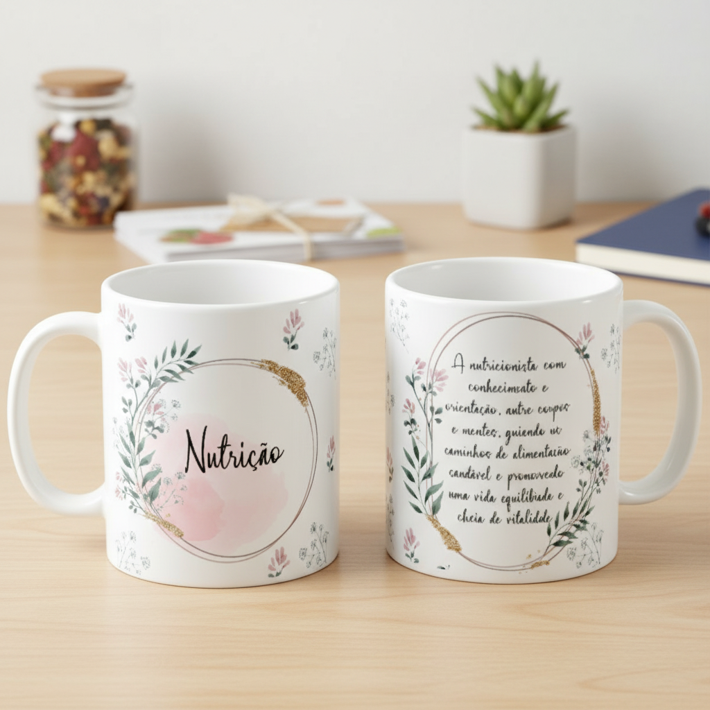 Caneca Feminina Delicada Presente Profissão Nutricionista - Profissões (Nutricionista)