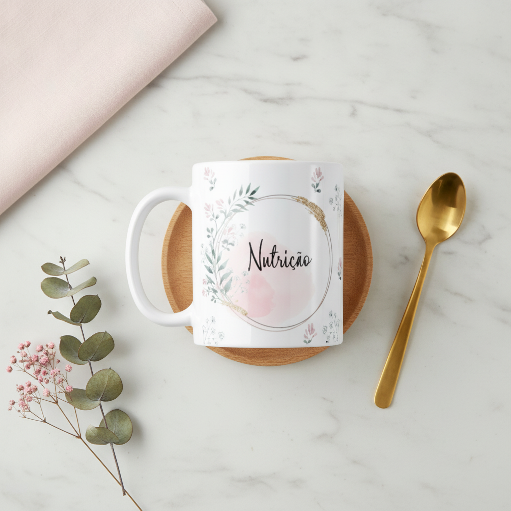 Caneca Feminina Delicada Presente Profissão Nutricionista