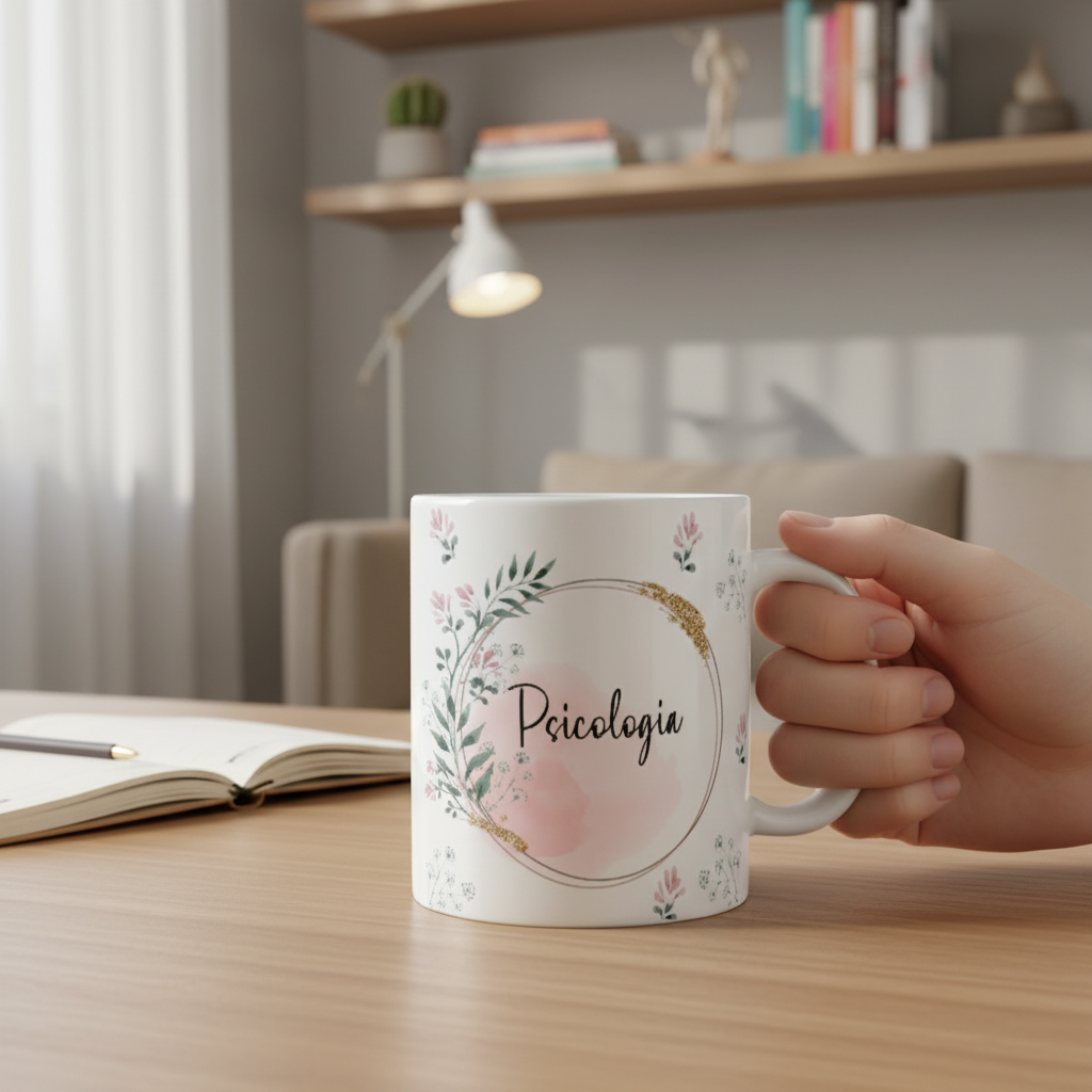 Caneca Feminina Delicada Presente Profissão Psicologia