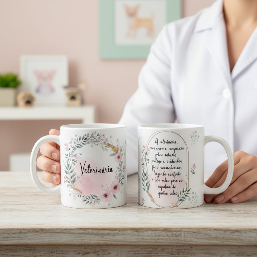 Caneca Feminina Delicada Presente Profissão Veterinária