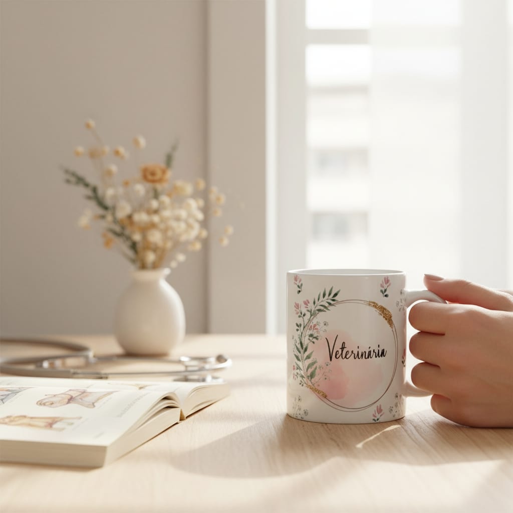 Caneca Feminina Delicada Presente Profissão Veterinária