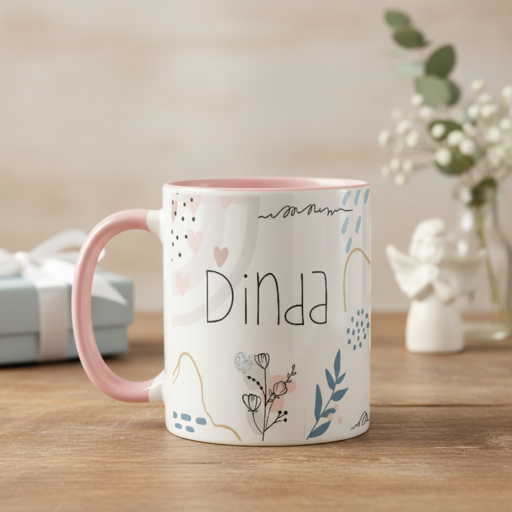 Caneca Feminina Minimalista Madrinha Presente para Dinda - Batizado (Madrinha)