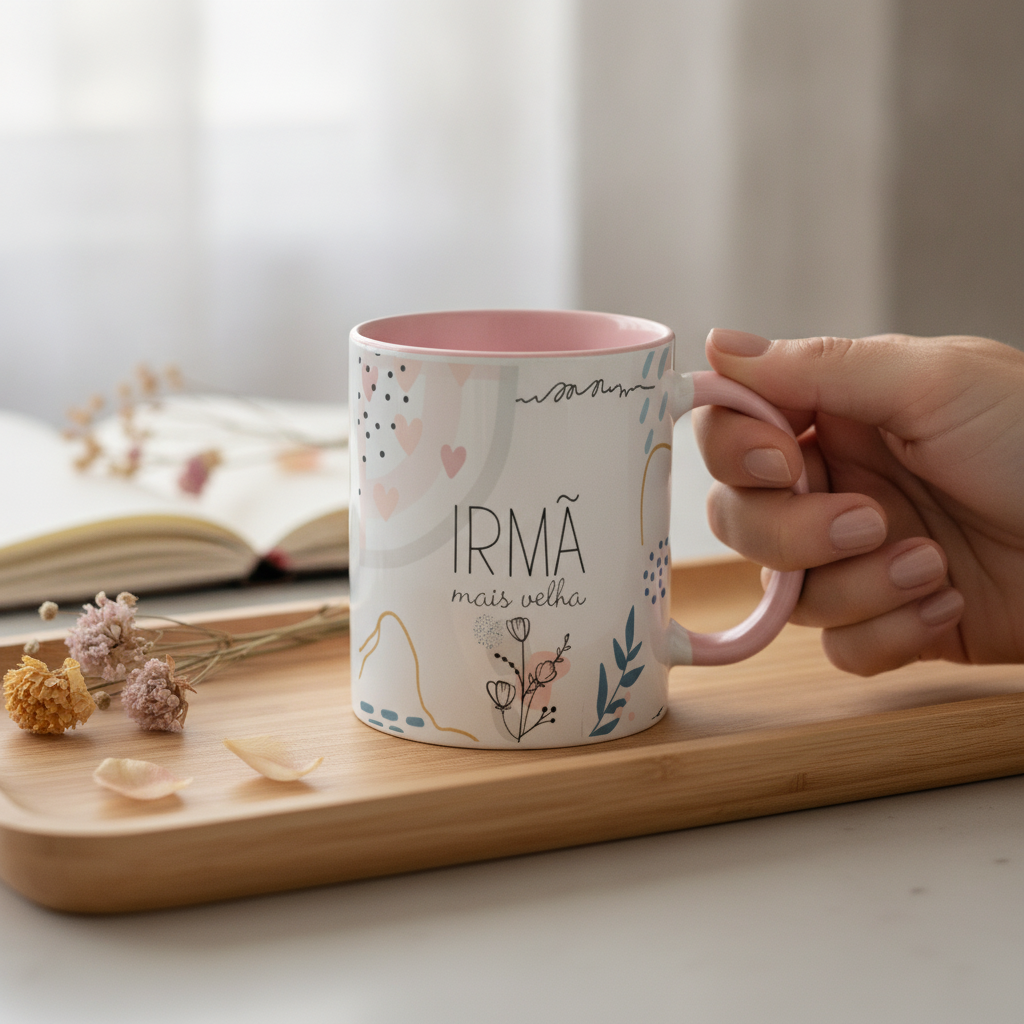 Caneca Feminina Minimalista Presente para Irmã Mais Velha