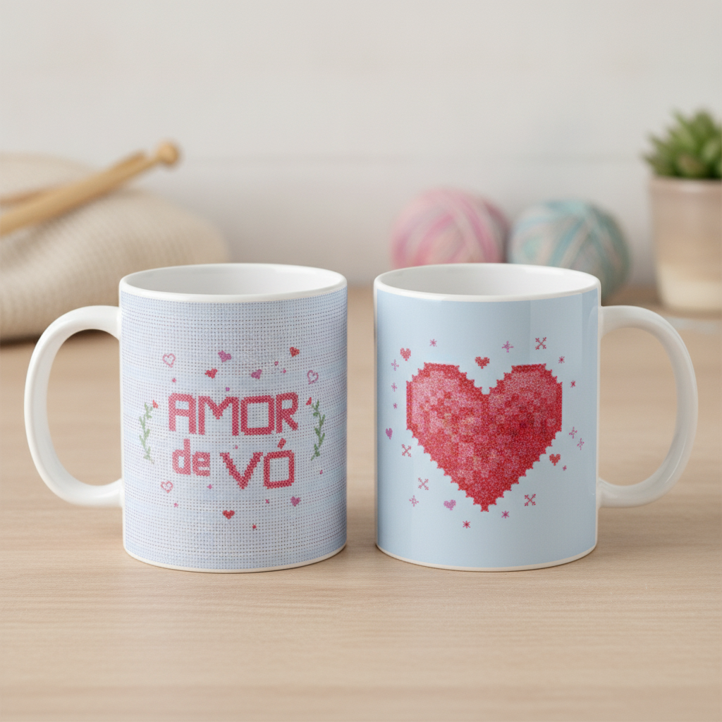 Caneca Feminina Personalizada para Presente Frase Amor de Vó - Família (Avó/Vovó)