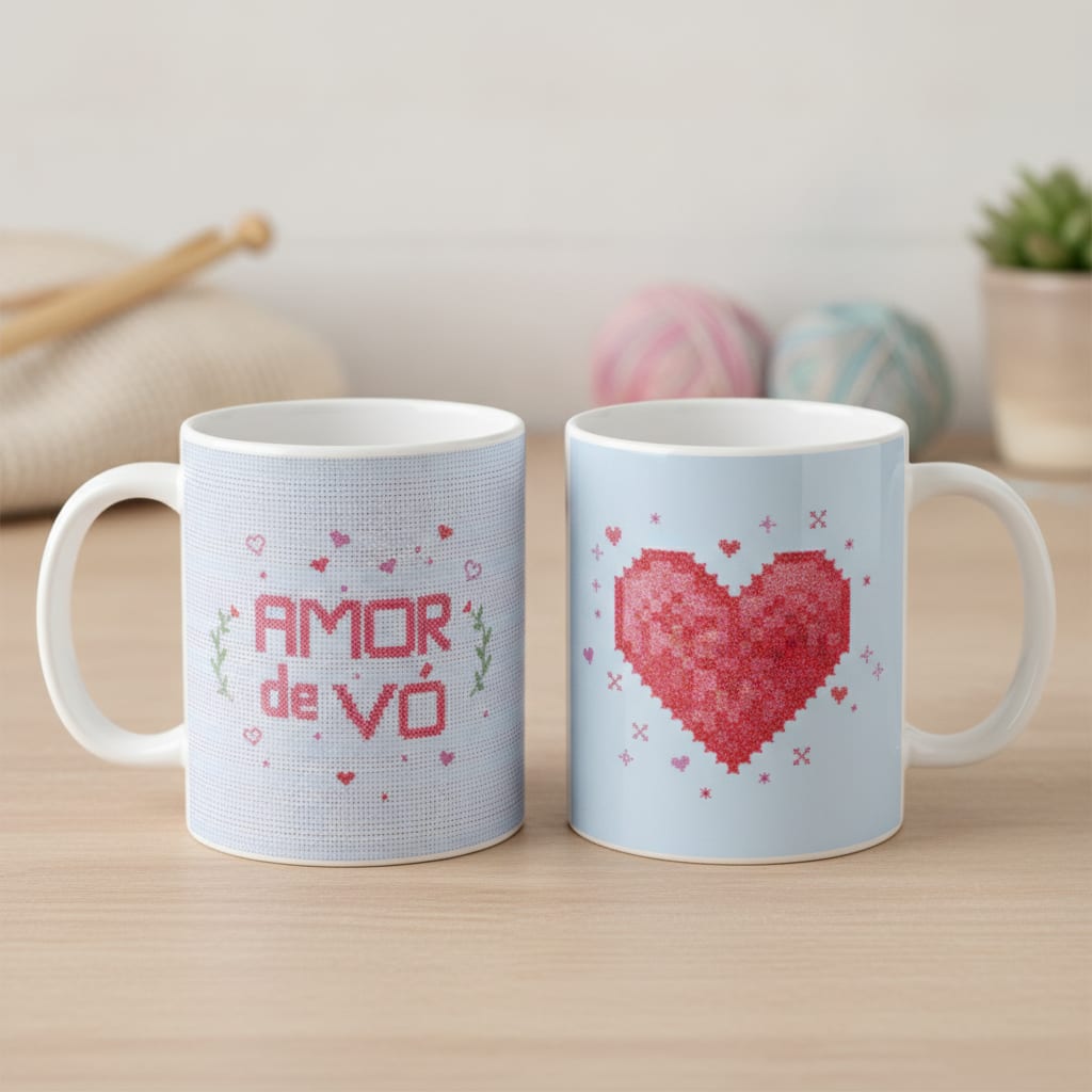 Caneca Feminina Personalizada para Presente Frase Amor de Vó - Família (Avó)