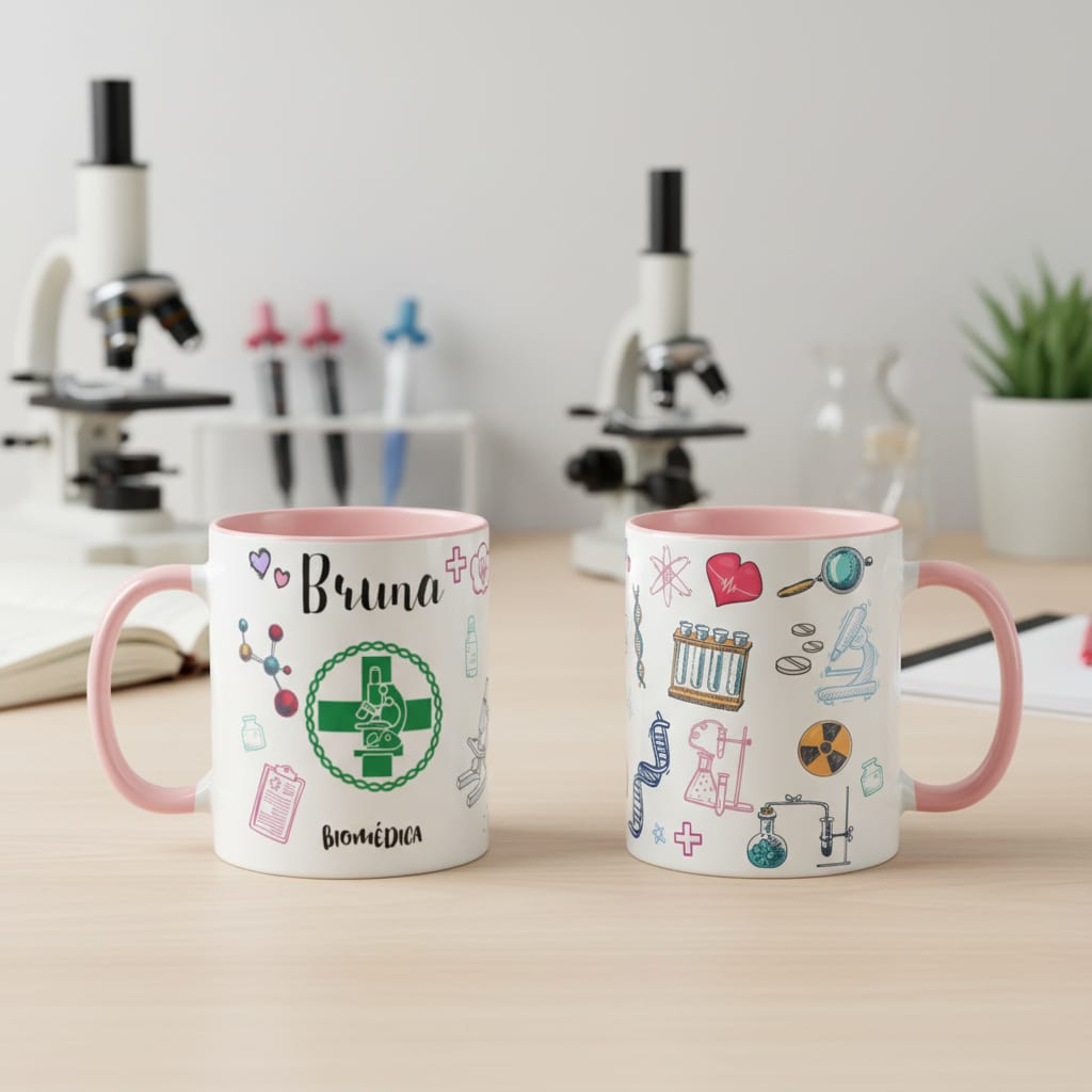 Caneca Feminina Personalizada Presente Profissão Biomedicina - Profissões (Biomedico(a))