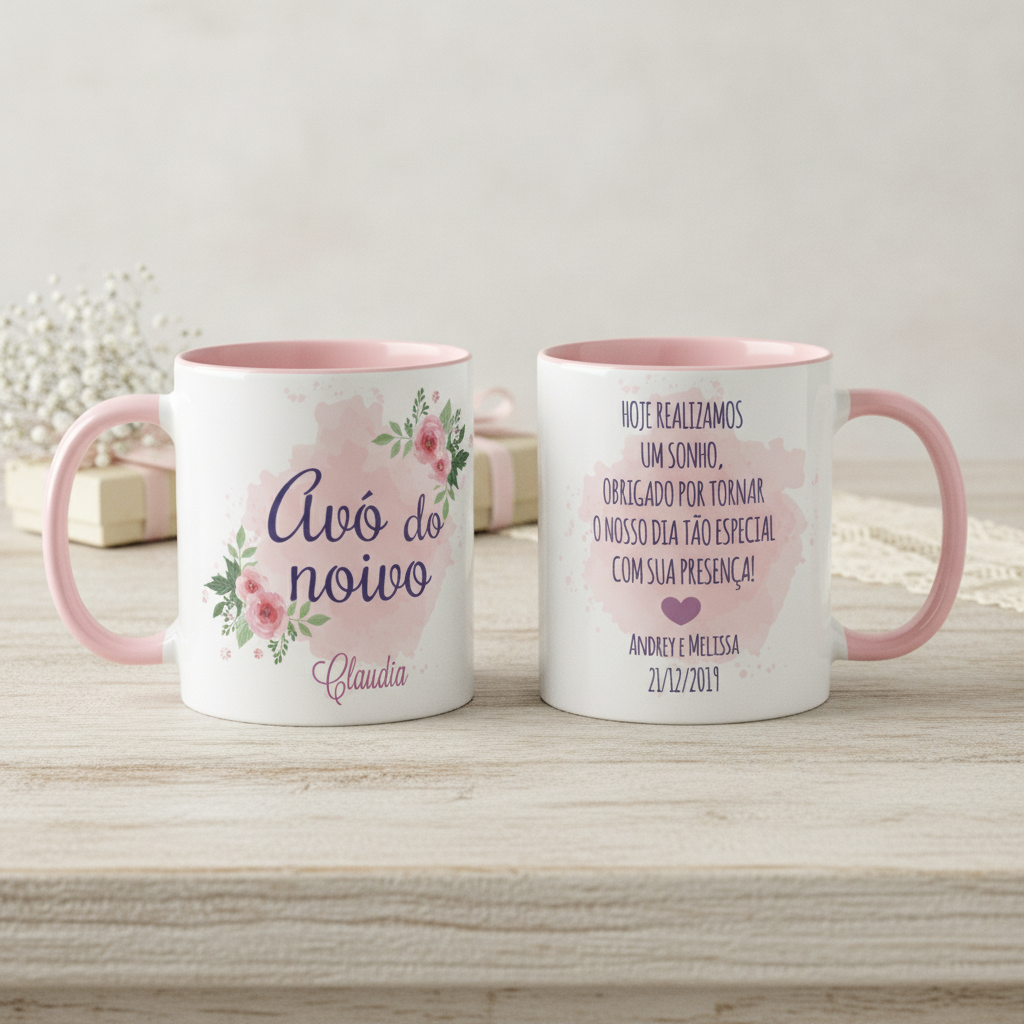 Caneca Feminina Presente Avó dos Noivos Lembrança Casamento - Casamento (Avó)