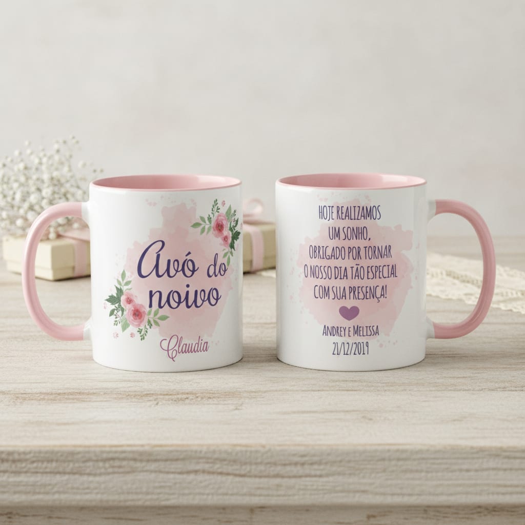 Caneca Feminina Presente Avó dos Noivos Lembrança Casamento - Casamento (Avó)