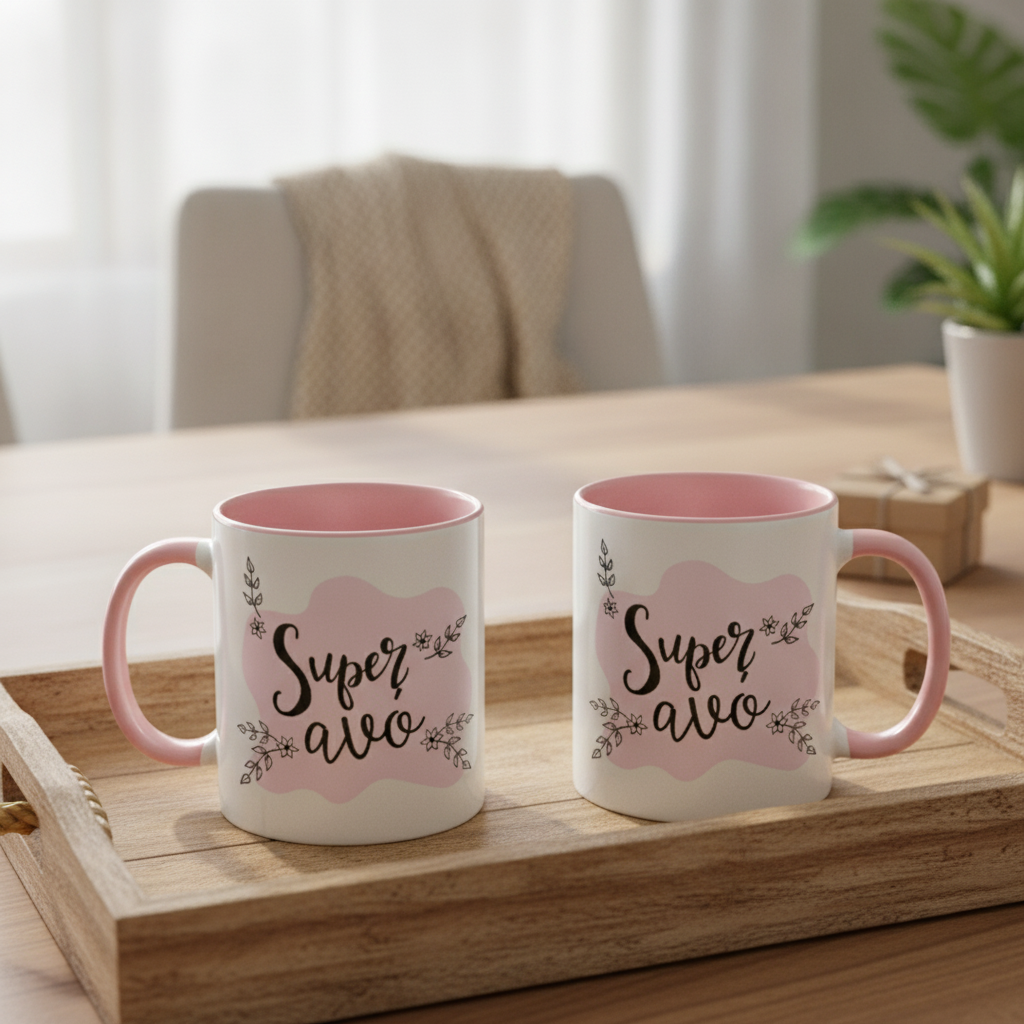 Caneca Feminina Presente Criativo Dia dos Avós Super Avó - Família (Avó/Avô)