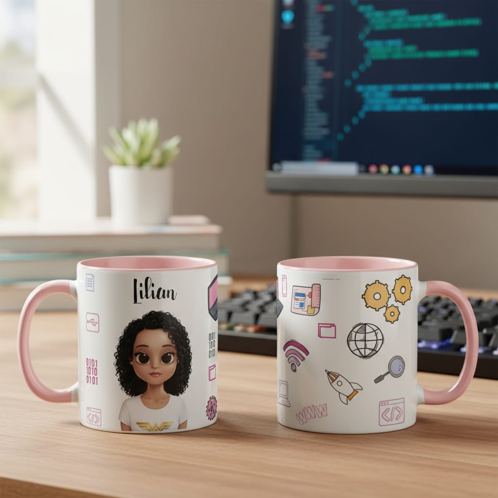 Caneca Feminina Presente Personalizado Profissão Ti - Profissões (Programador(a))
