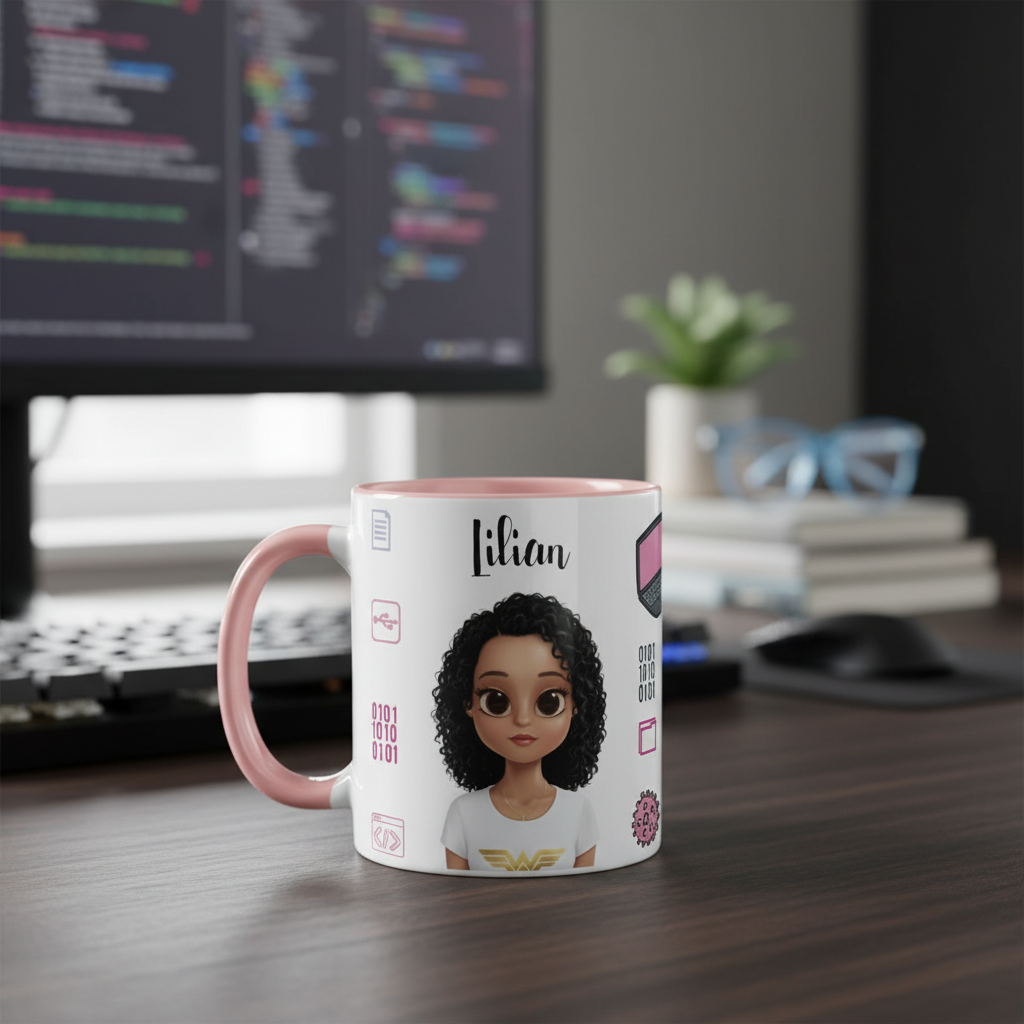 Caneca Feminina Presente Personalizado Profissão Ti