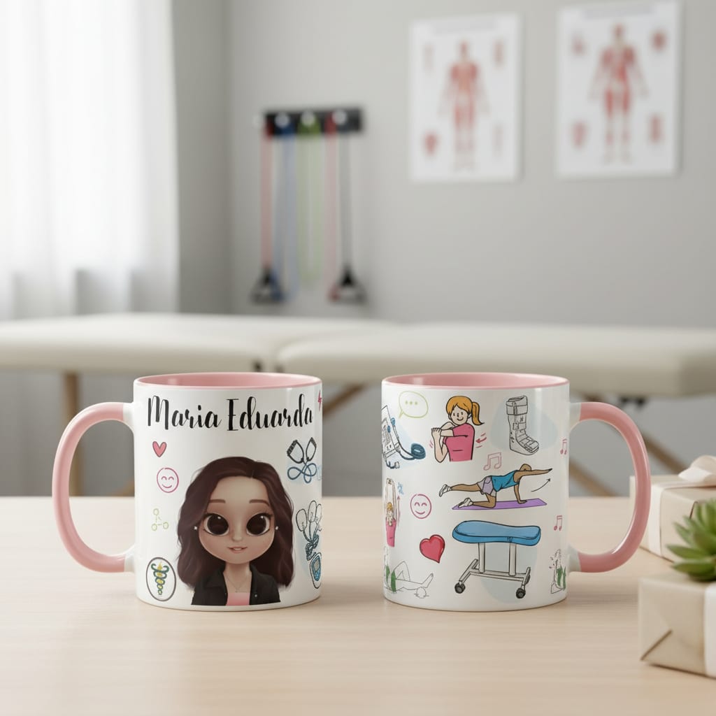 Caneca Fisioterapia Profissão Fisioterapeuta com Avatar - Profissões (Fisioterapeuta)