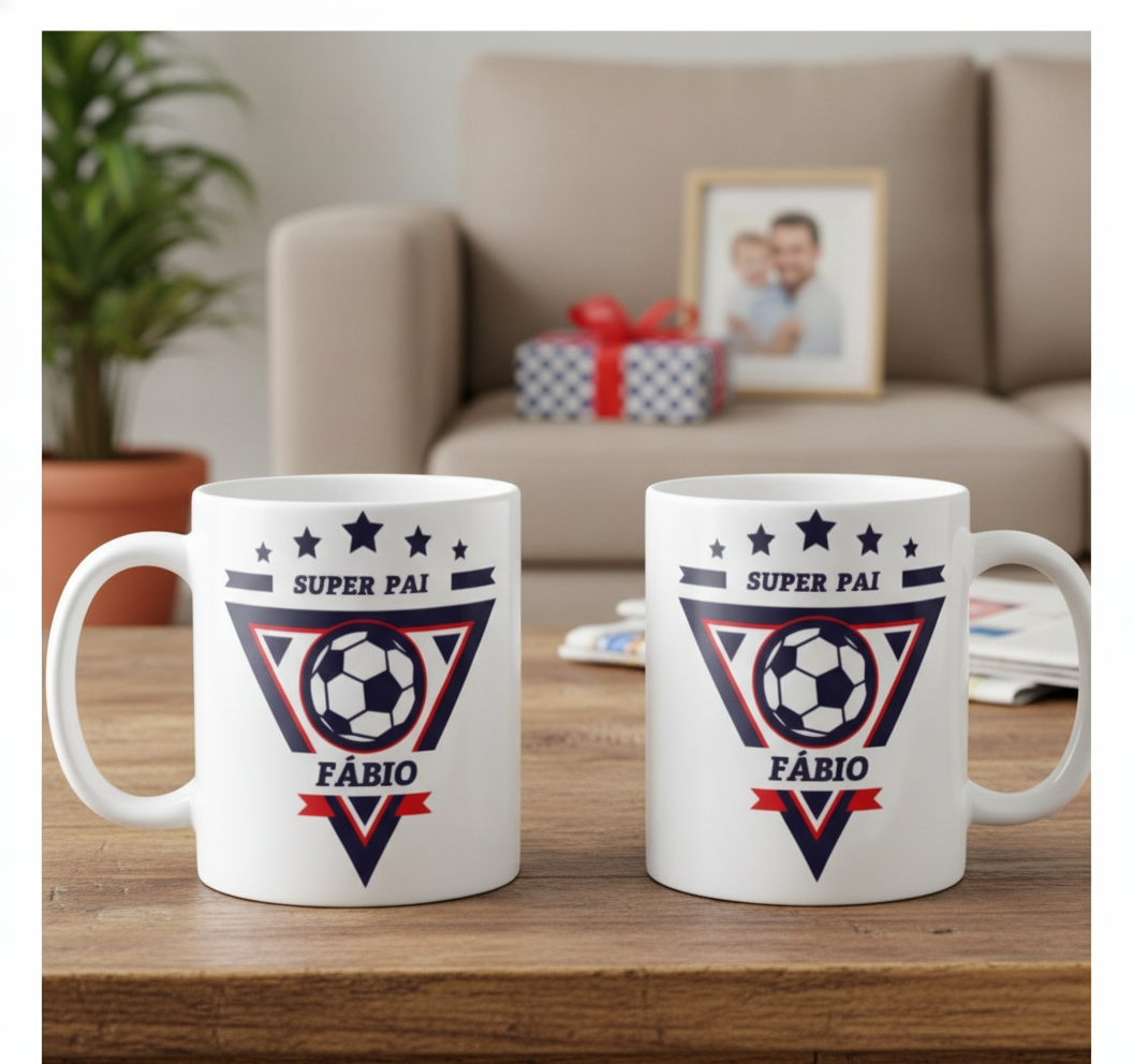 Caneca Futebol Presente Criativo Super Pai Jogador - Família (Pai)