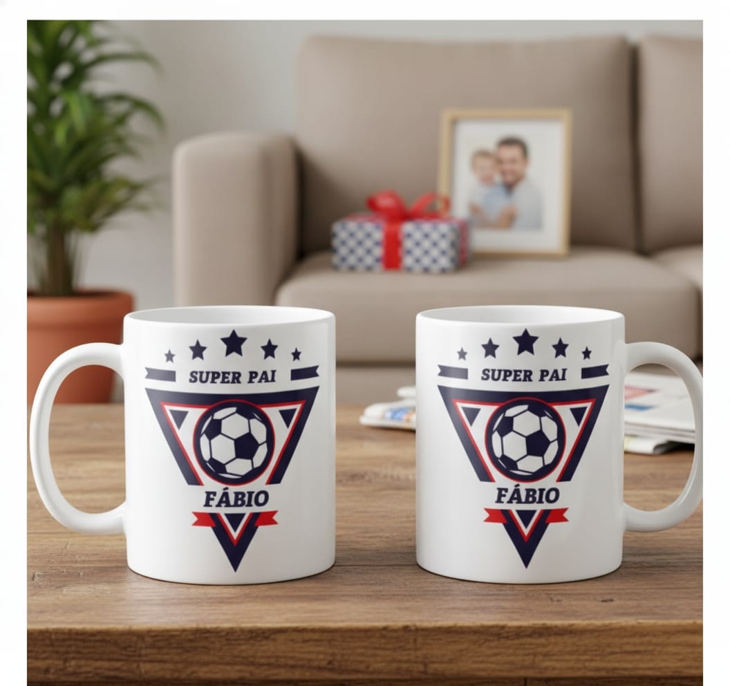 Caneca Futebol Presente Criativo Super Pai Jogador - Família (Pai)
