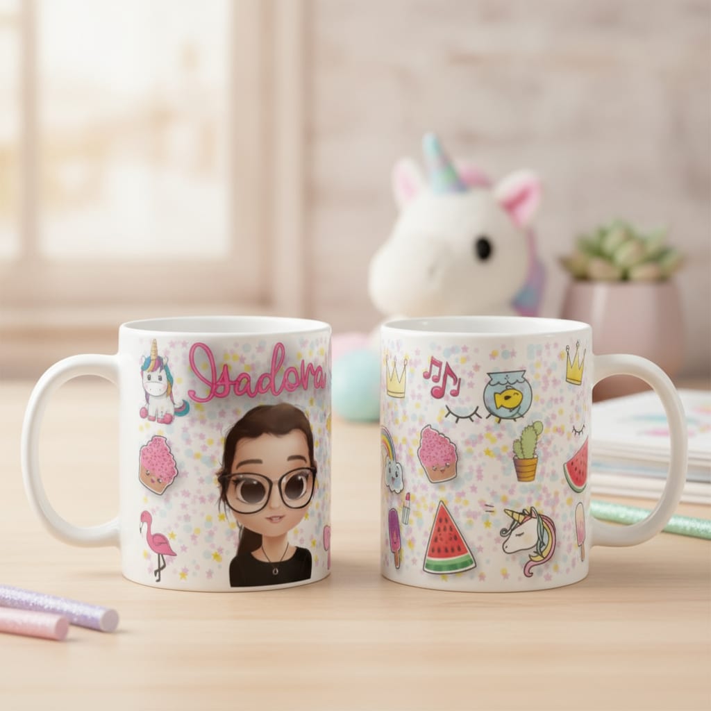 Caneca Infantil Unicórnio de Presente Criativo Menina Avatar - Hobbies (Unicôrnio)