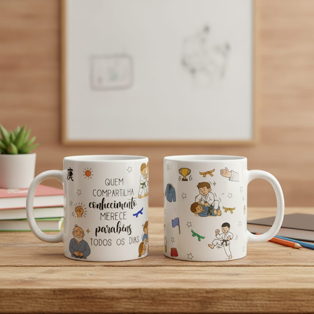Caneca Jiu Jitsu Presente Personalizado para Professor Luta - Dia dos Professores (Judô)