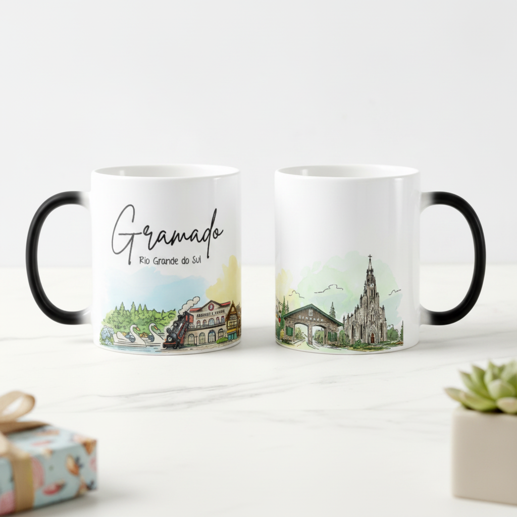 Caneca Lembrança Cidade de Gramado - Rio Grande do Sul - Mágica - Outros (Aniversário)