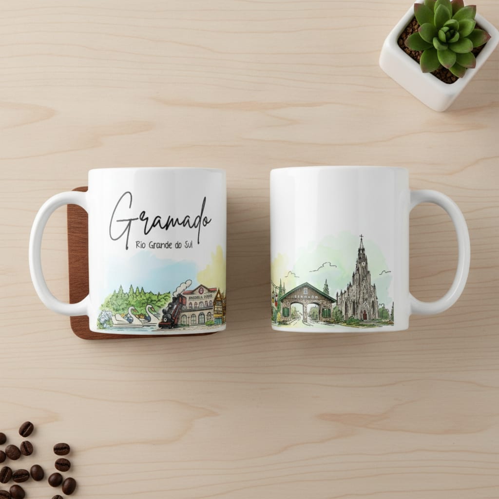 Caneca Lembrança Cidade de Gramado - Rio Grande do Sul - Outros (Aniversário)