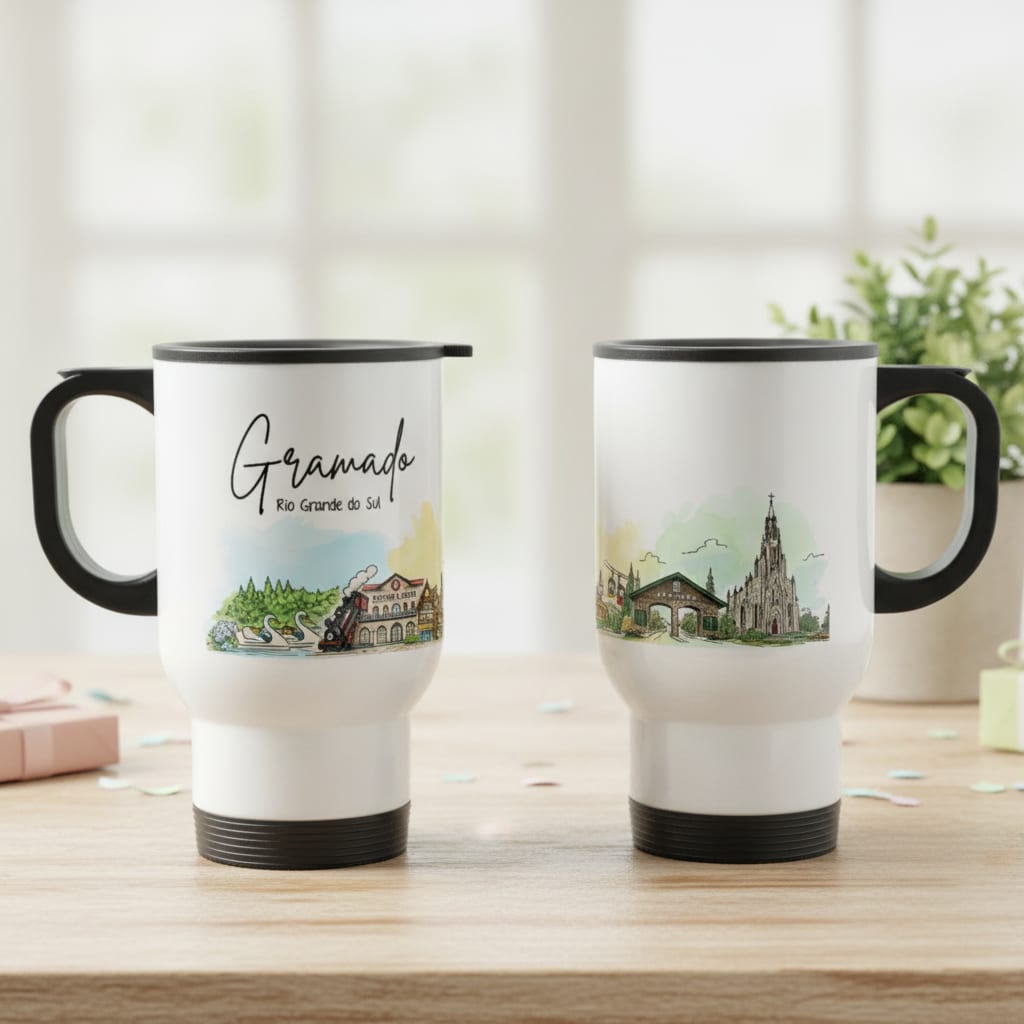 Caneca Lembrança Cidade de Gramado - Rio Grande do Sul - Térmico - Outros (Aniversário)