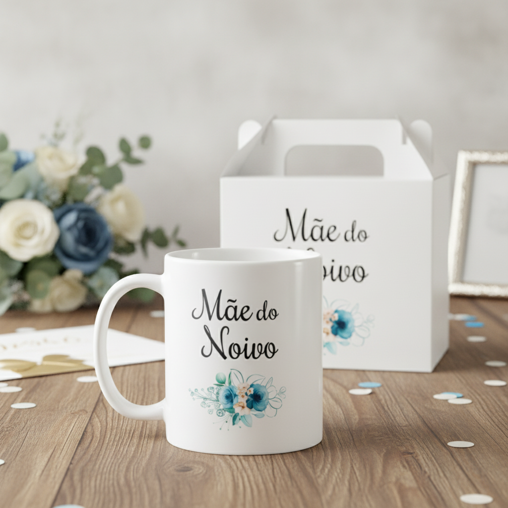 Caneca Lembrança De Casamento Floral Mãe Do Noivo